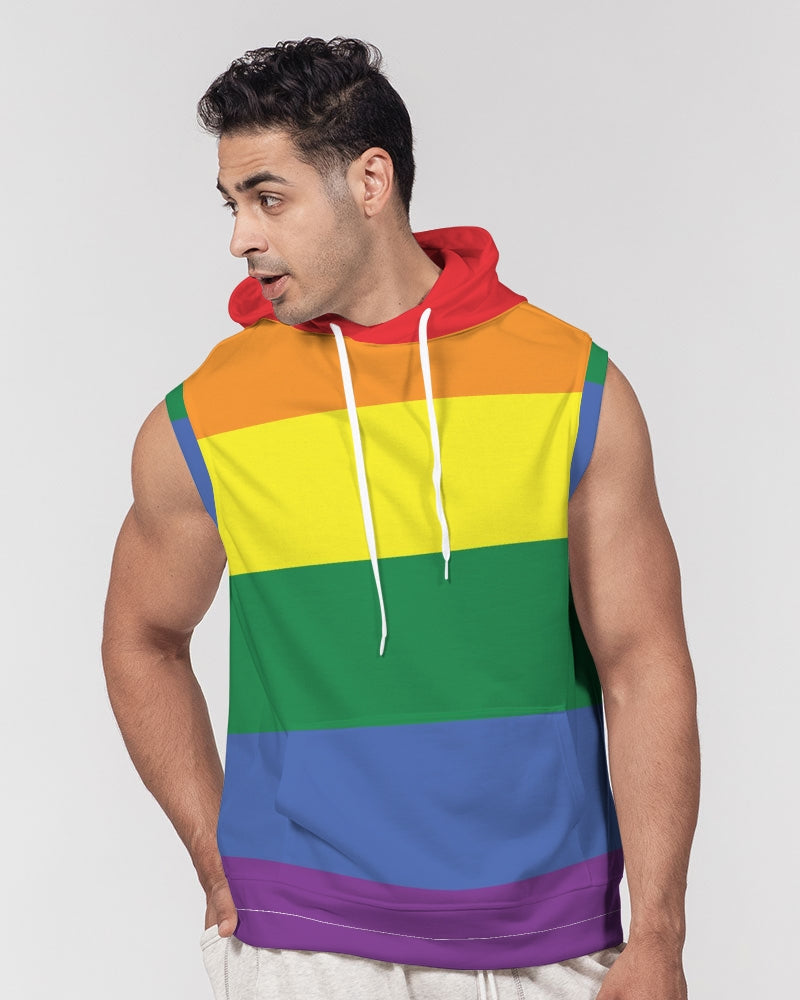 Rainbow Pride Premium Heavyweight Sleeveless Hoodie