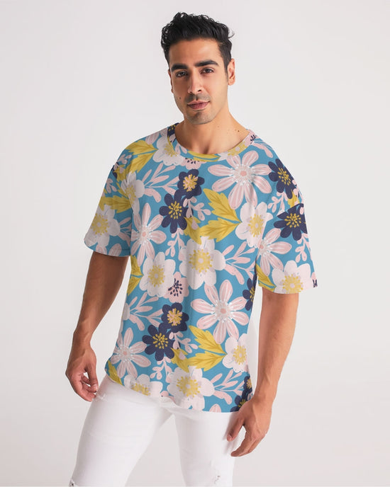 Blue Frisky Floral Men's Premium Heavyweight Tee