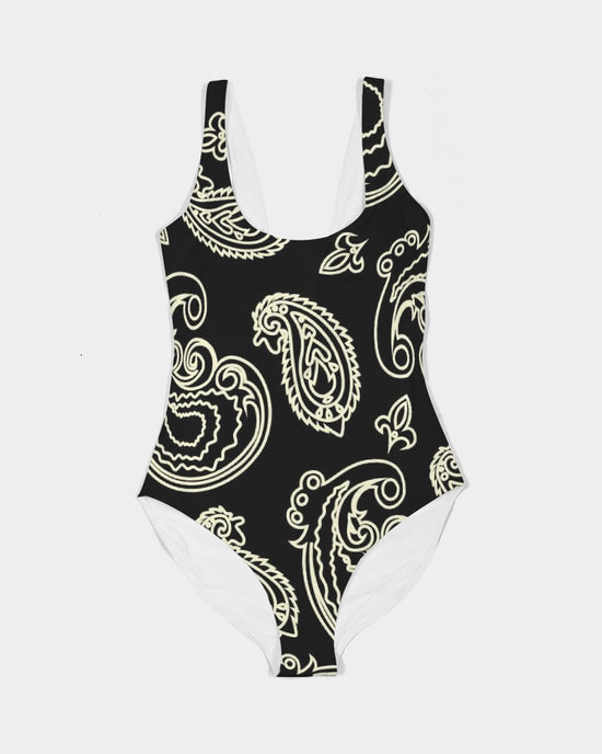 Black & Bone Paisley Women's One-Piece Swimsuit