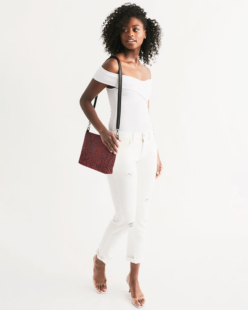 Red Snake Skin Daily Zip Pouch