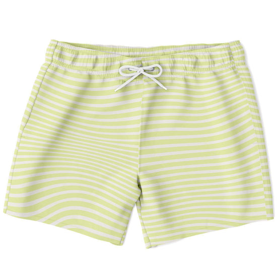 Lime Wave Stripes Swim Shorts