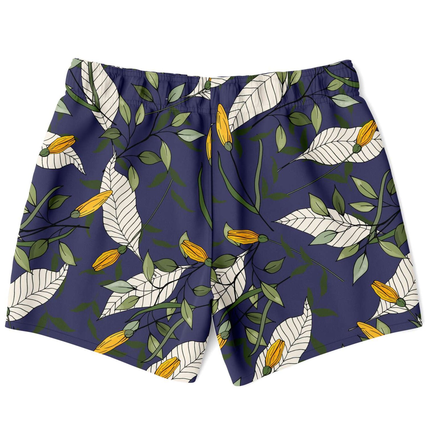 Yellow Flower Orient Blue Swim Shorts