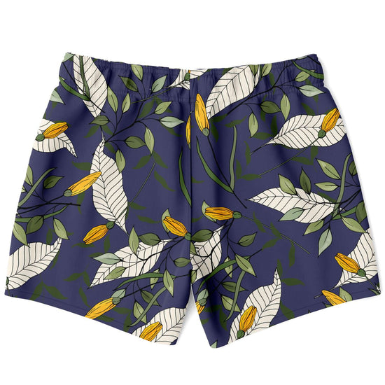 Yellow Flower Orient Blue Swim Shorts