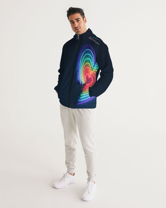 Neon Heart Rainbow Windbreaker Hooded Jacket