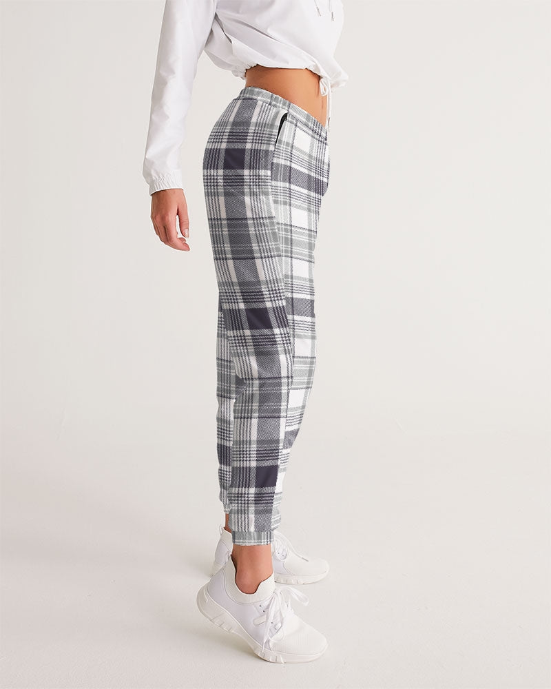 Black & White Tartan Check Lightweight Women's Track Pants