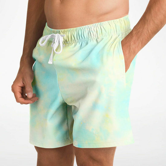 Blue Lemon Tie Dye Men's Fleece Shorts