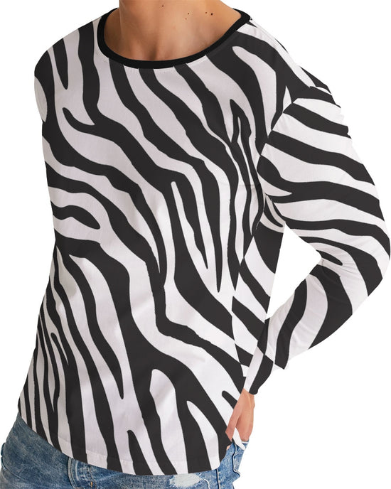 Zebra Print Men's Long Sleeve T Shirt