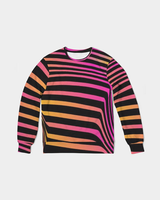 Neon Sunrise Classic French Terry Crewneck Pullover Sweatshirt
