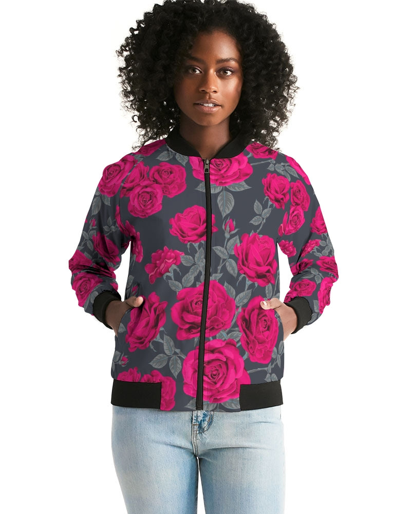 Dark Vintage Roses Women's Bomber Jacket