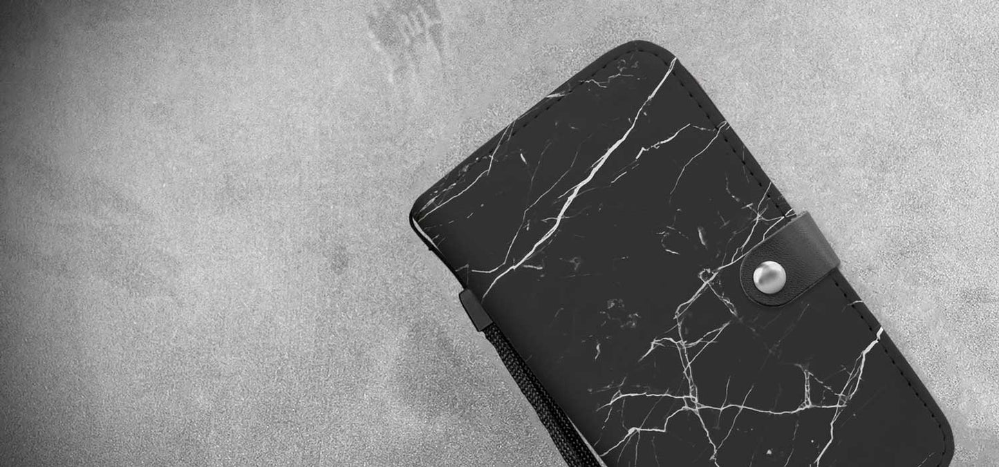 Black Marble Phone Wallet Case