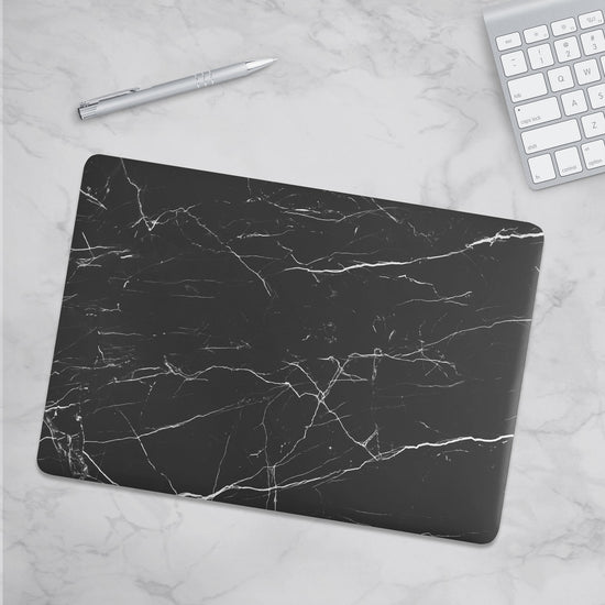 Macbook Hard Shell Case - Black Streaky Marble