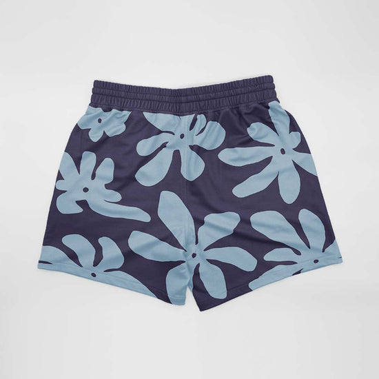 Blue Flowers Mid Length Shorts