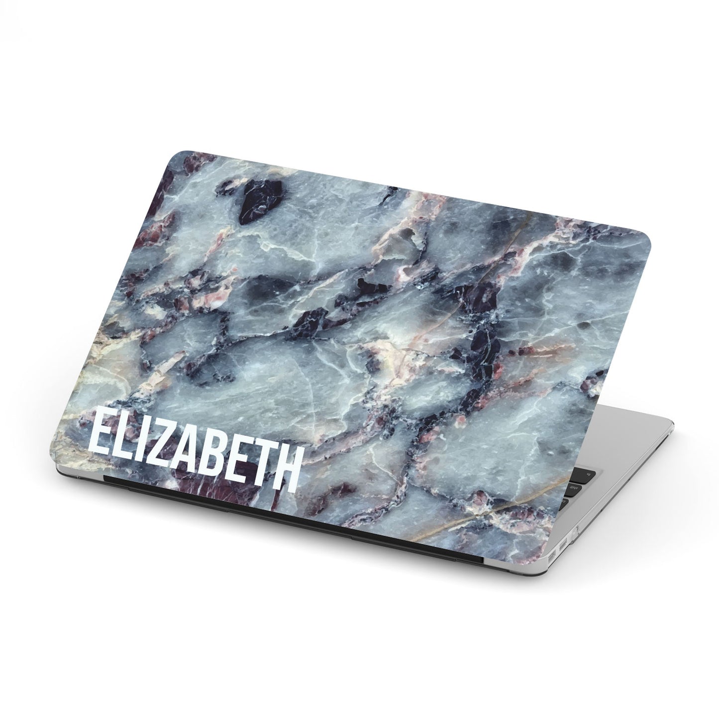 Load image into Gallery viewer, Personalized Macbook Hard Shell Case - Blue Grey Marble
