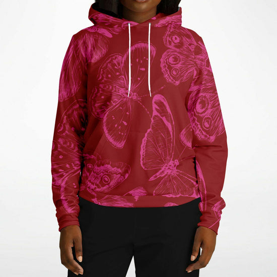 Red Fuchsia Butterflies Unisex Hoodie