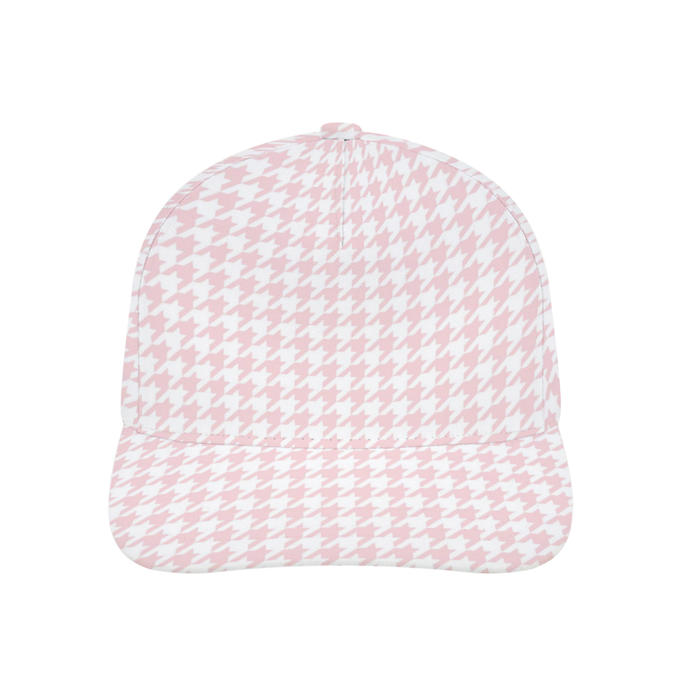 Pale Pink Large Houndstooth Cap