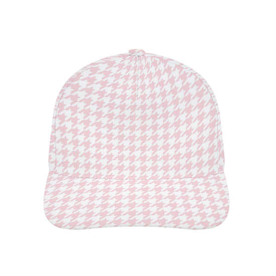 Pale Pink Large Houndstooth Cap