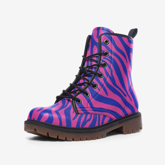 Electric Zebra Lace Up Boots
