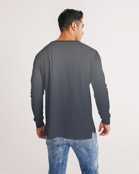 Blue Latte Geometric Fade Men's Long Sleeve T Shirt