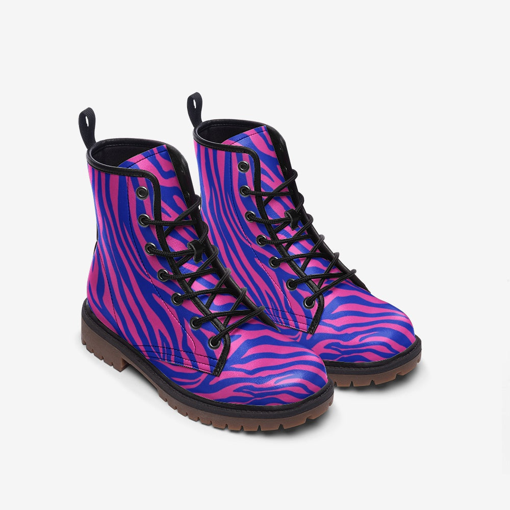 Electric Zebra Lace Up Boots