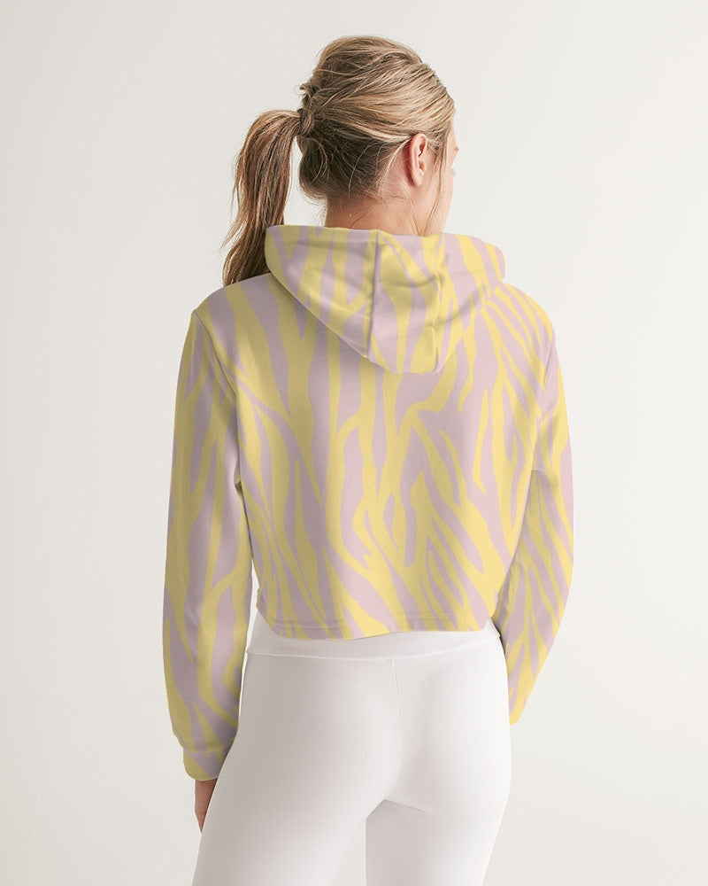 Load image into Gallery viewer, Dust Storm Zebra Women&amp;#39;s Cropped Hoodie
