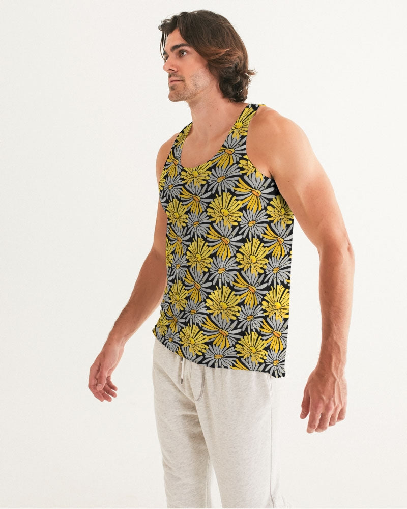 Yellow Pop Floral Men's Tank