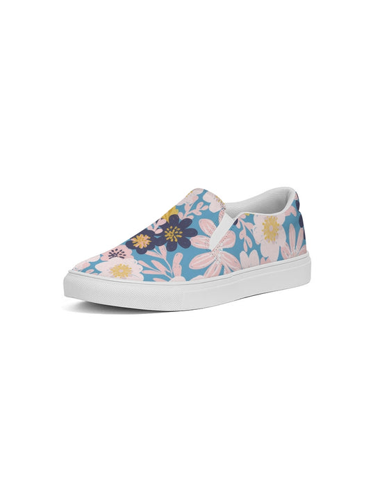 Blue Frisky Floral Women's Slip-On Canvas Shoe
