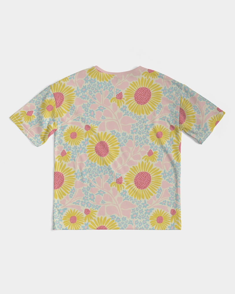 Retro Sunflowers Pink Men's Premium Heavyweight T Shirt