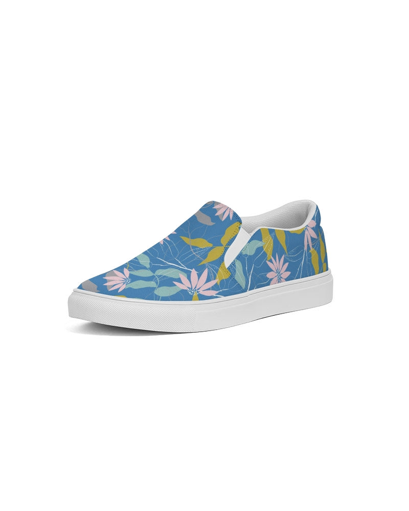 Parisian Blue Floral Women's Slip-On Canvas Shoe