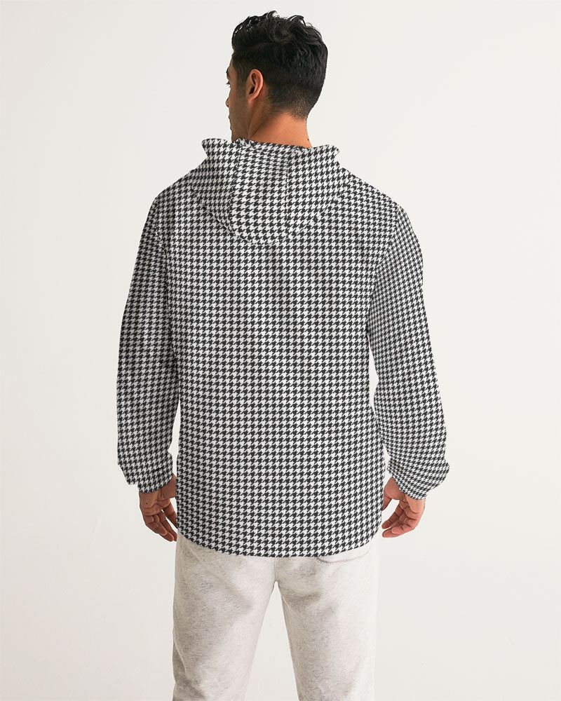 Houndstooth Men's Windbreaker Hooded Jacket