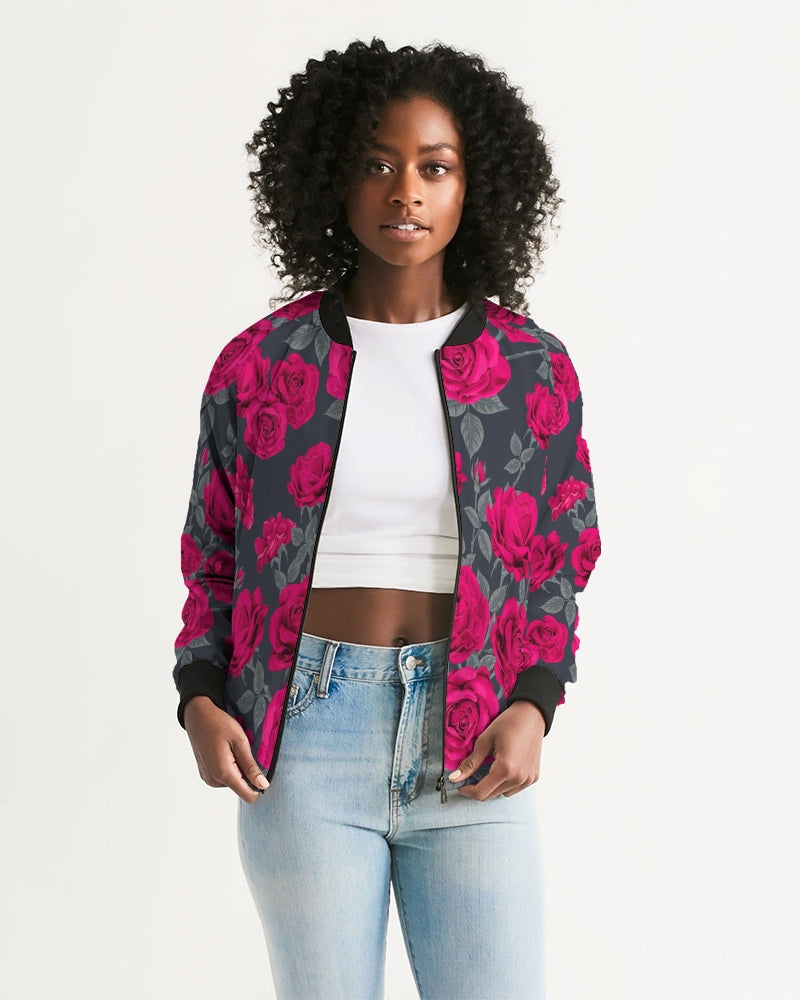 Dark Vintage Roses Women's Bomber Jacket