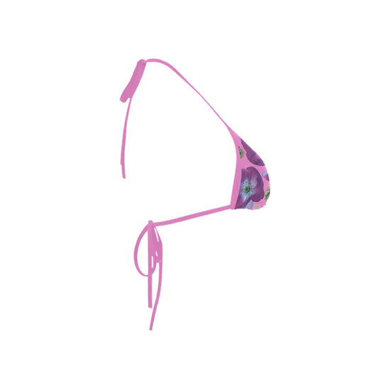 Violet Poppies Bikini Top