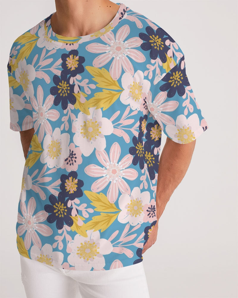 Blue Frisky Floral Men's Premium Heavyweight Tee