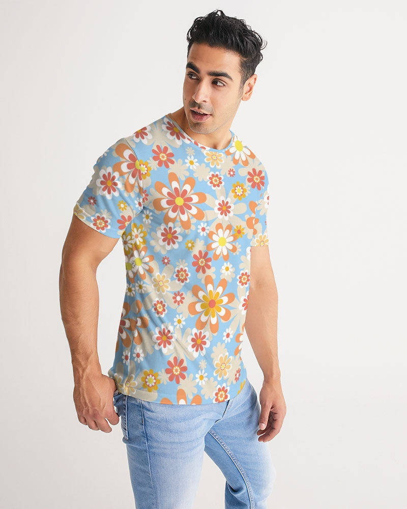 Blue Blooming Mod Floral Men's Tee