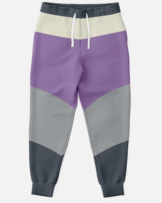 Purple Charcoal Gray Unisex Fleece Joggers