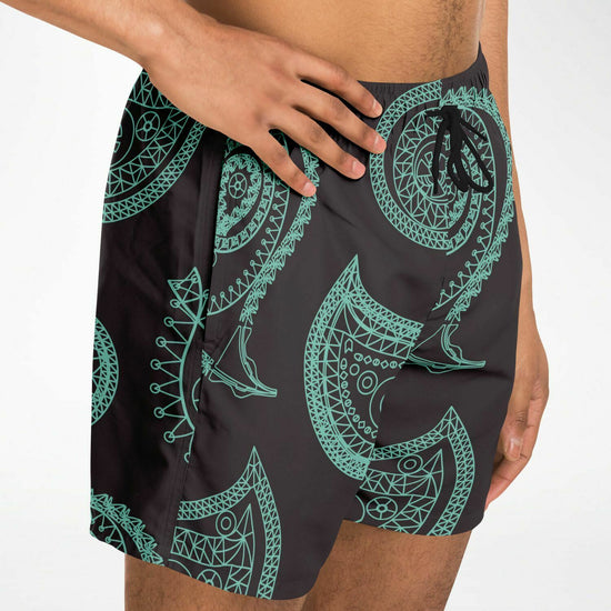 Mint Paisley Swim Shorts