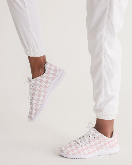 Pale Pink Large Houndstooth Women's Athletic Shoe