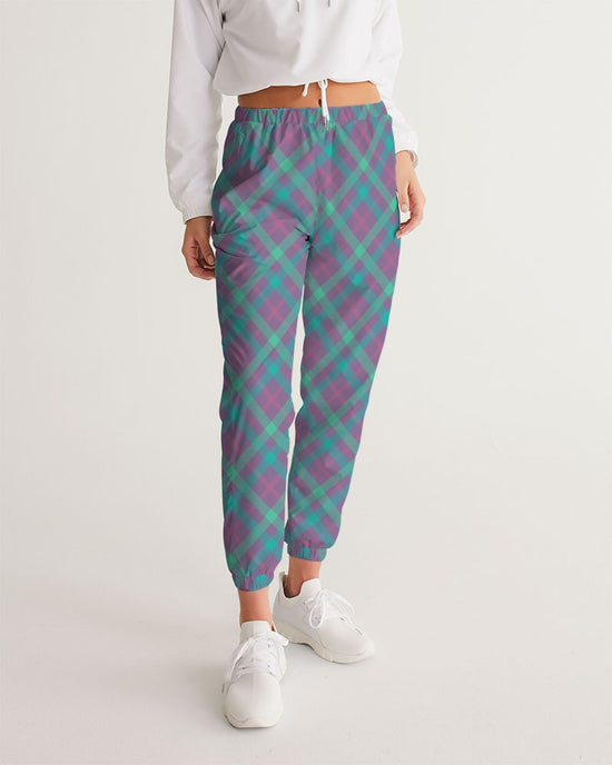 Purple & Green Tartan Lightweight Women's Track Pants