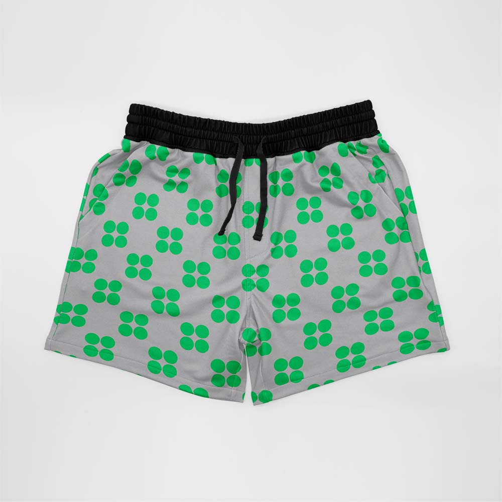 Contemporary Green Dots Mid Length Shorts