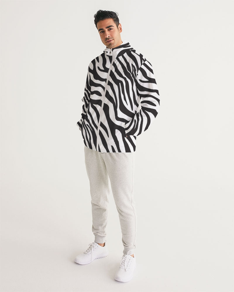 Zebra Print Men's Windbreaker