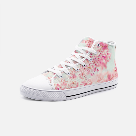 Cherry Blossom High Top Canvas Shoes