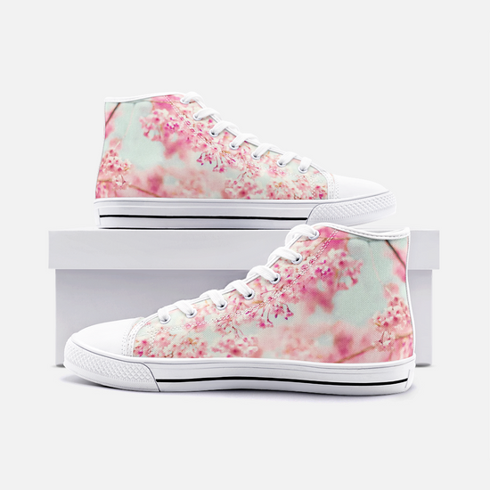 Cherry Blossom High Top Canvas Shoes