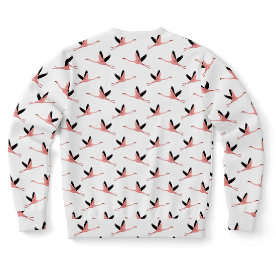 Load image into Gallery viewer, Flying Flamingos White Unisex Sweatshirt
