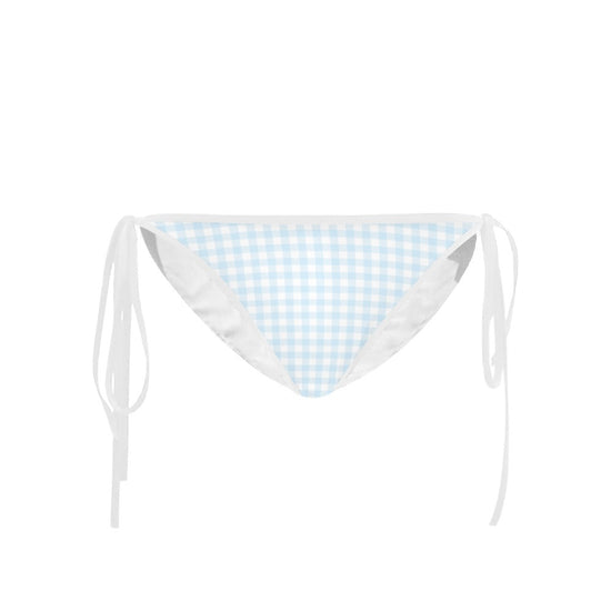 Pale Blue Gingham Check Bikini Bottom