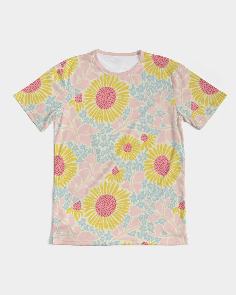 Retro Sunflowers Pink Men's T Shirt