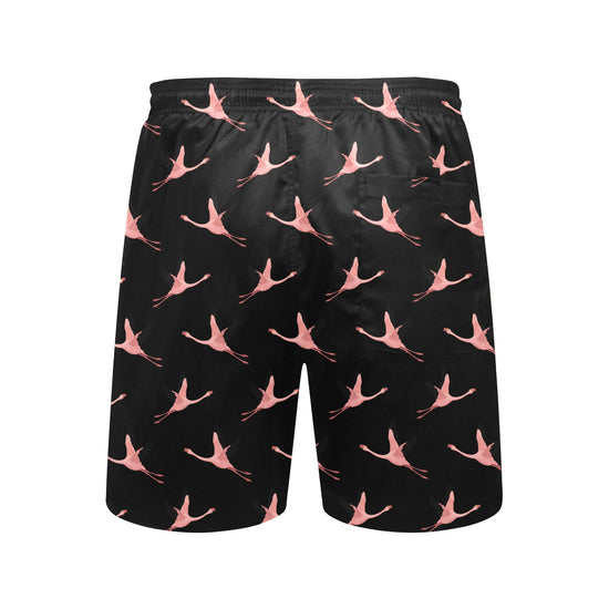 Flying Flamingos Black Board Shorts