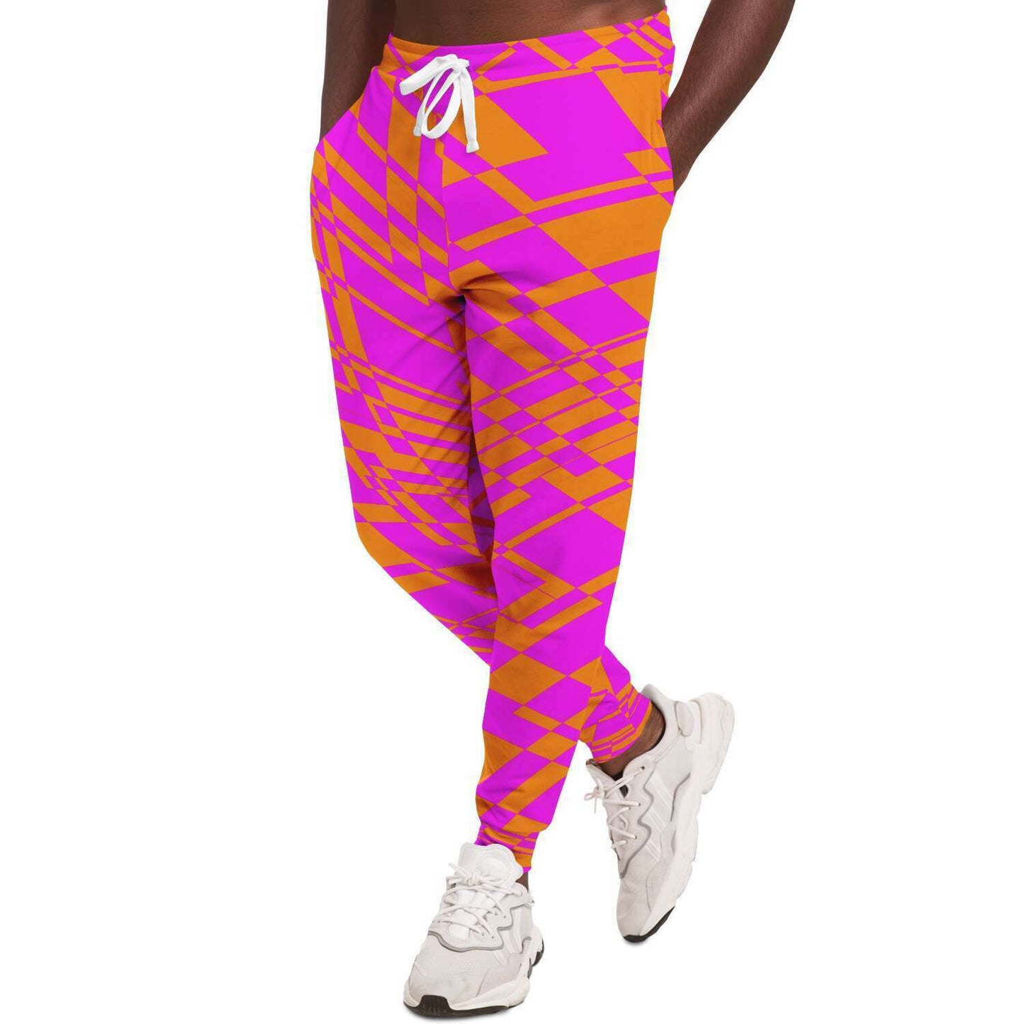 Fuchsia & Orange Warp Unisex Fleece Joggers