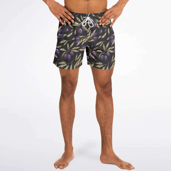 Olive Tree Charcoal Swim Shorts