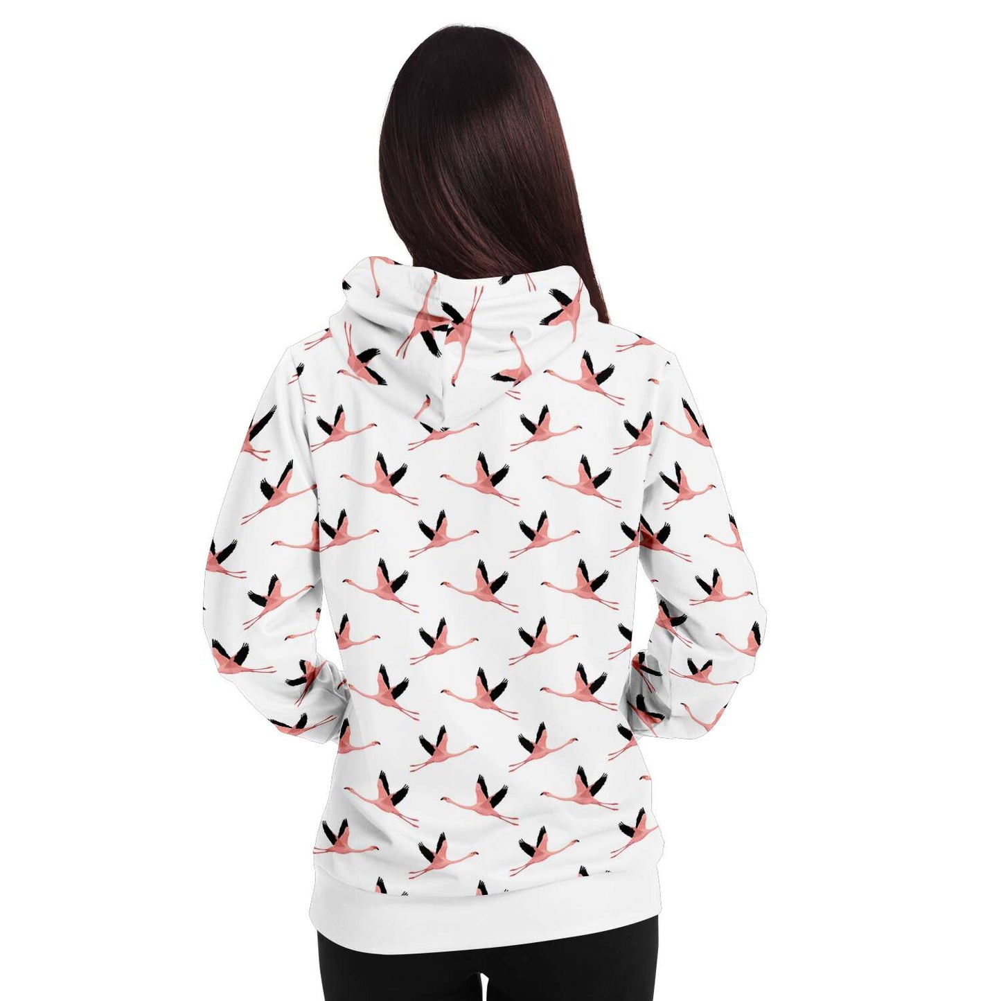 Flying Flamingos White Unisex Hoodie