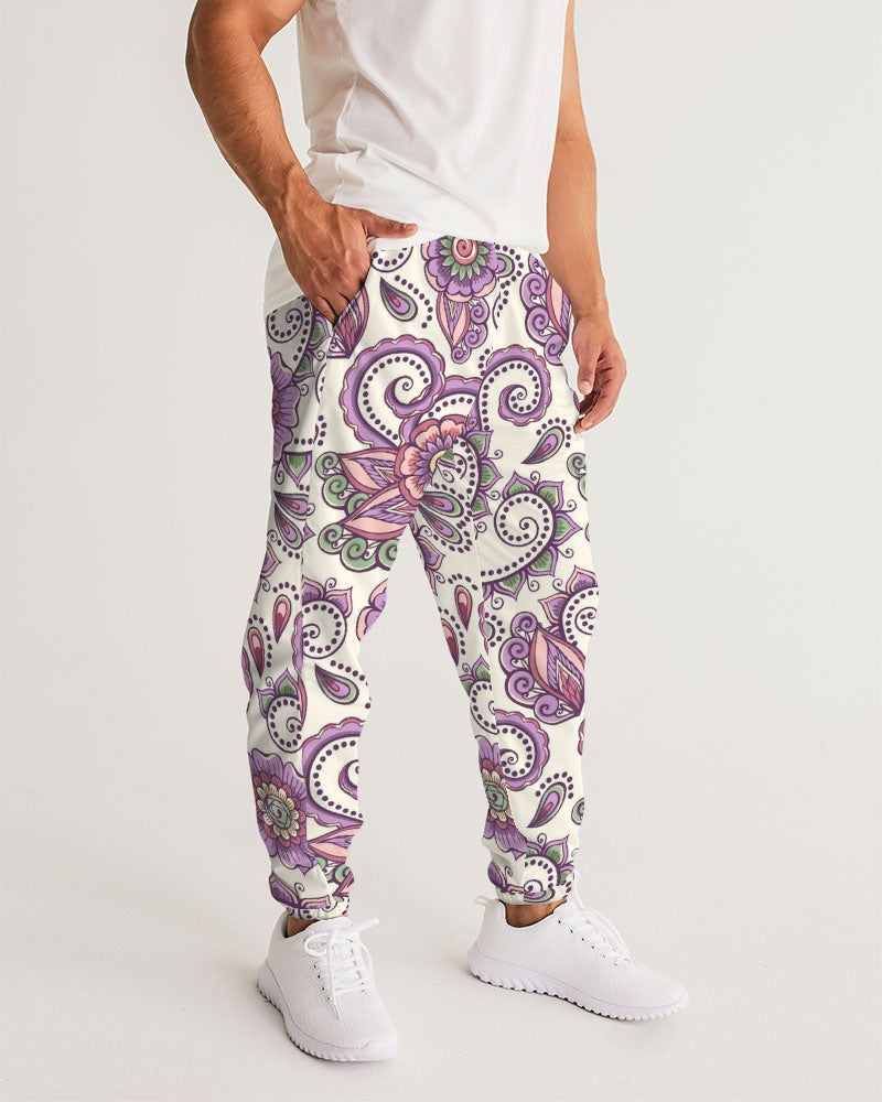 Purple Cream Paisley Men's Lightweight Track Pants