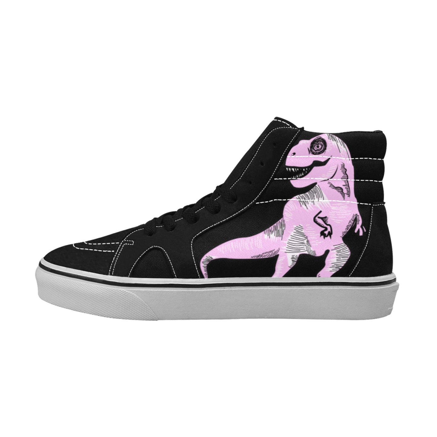 Pink Dino Men's High Top Shoes